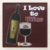 Wein Spaß Glasflasche Barware Glasuntersetzer (Vorderseite)