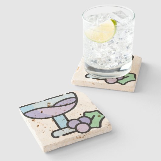 Wein Steinuntersetzer (Seitenansicht)