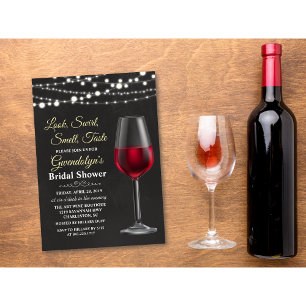 Wein-String-Lichter Brautparty-Einladung Einladung