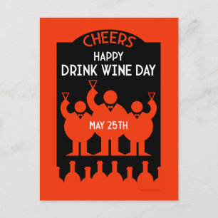 Wein Tag 25. Mai Postkarte