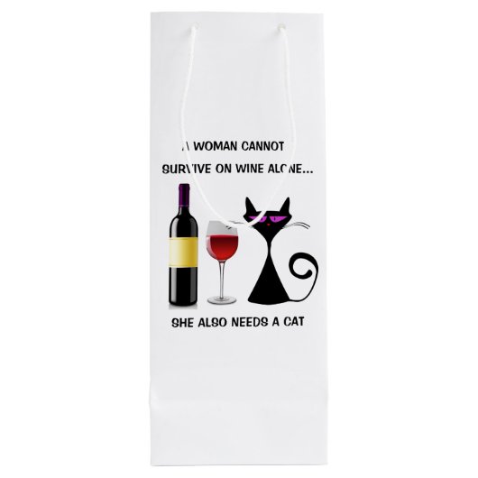 Wein-Tasche mit Katzen-und Wein-lustigem Geschenktüte Für Weinflaschen (Rückseite)