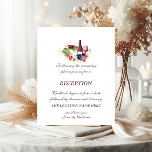 Wein Tasring Burgund Blume Hochzeit Empfang Einladung