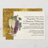 Wein Thema Champagner Trauben Modern Einfache Hoch Einladung (Vorne/Hinten)