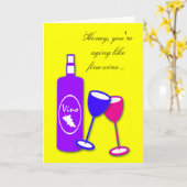 Wein-Thema-Geburtstag wünscht Gruß-Karte Karte (Gelbe Blume)