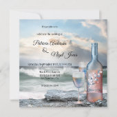 Wein Thema Hochzeit am Strand oder am Zielort Einladung (Vorderseite)