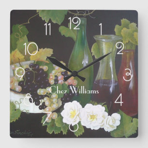 Wein Thema Personalisiert Quadratische Wanduhr