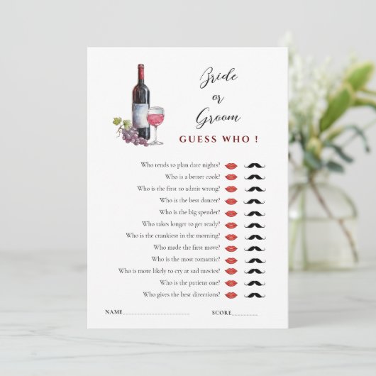 Wein Thema sagte er sagte, sie sagte Brautparty-Sp Einladung (Stehend Vorderseite)