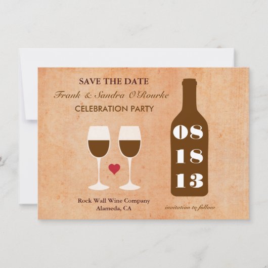 Wein Thema Save-the-Date-Karte Save The Date (Vorderseite)