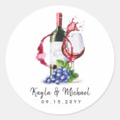 Wein Thema Sonderveranstaltung Feier zum Anlass Runder Aufkleber (Vorderseite)