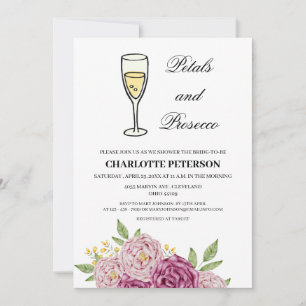Wein-Themen-Petals und Prosecco-Junggesellinnen-Ab Einladung