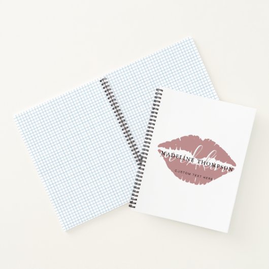 Wein Tinte Lippen Kalligrafie Script QR Code Notizblock (Innenseite)