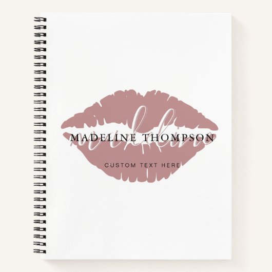 Wein Tinte Lippen Kalligrafie Script QR Code Notizblock (Vorderseite)