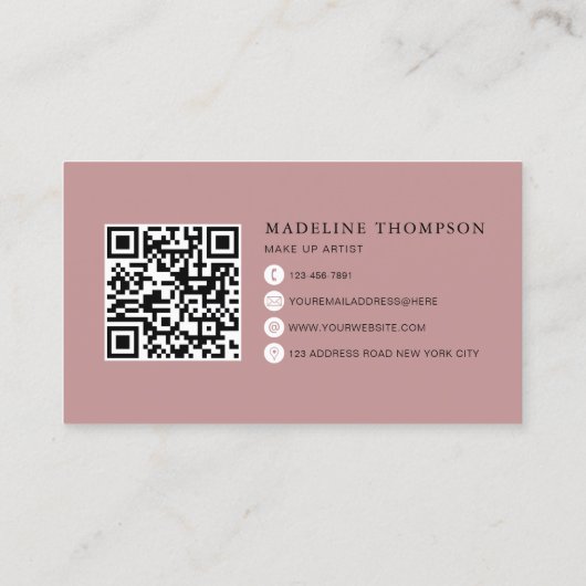 Wein Tinte Lippen Kalligrafie Script QR Code Visitenkarte (Rückseite)