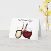 WEIN TOAST ZU DIR AM "40." GEBURTSTAG! KARTE (Gelbe Blume)