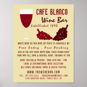 Wein & Trauben, Bar/Weinkeller Werbung Poster