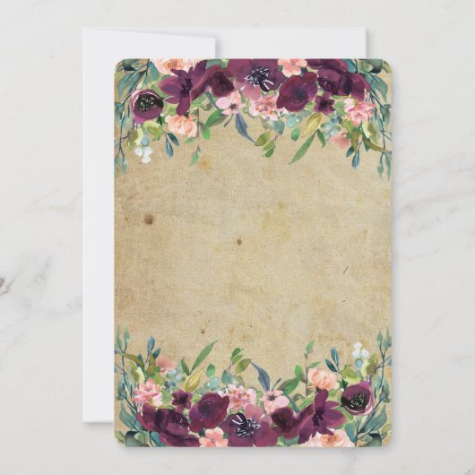 Wein, Trauben, Blume Brunch & Bubbly Einladung (Rückseite)