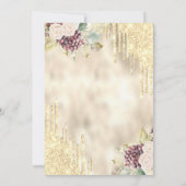 Wein Trauben Gold Tropfen Brunch & Bubbly Einladung (Rückseite)