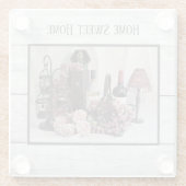 Wein, Trauben, Holz, Planks, Land, Bauernhof Glasuntersetzer (Rückseite)