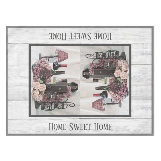 Wein, Trauben, Holz, Planks, Land, Bauernhof Tischdecke (Vorderseite (Horizontal))