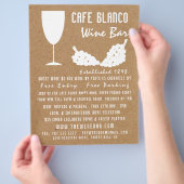 Wein & Trauben, Rustikale Bar/Weinkeller Werbung Flyer (Hand)