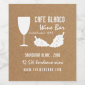 Wein & Trauben, Rustikaler Bar/Weingut Weinetikett (Einzelnes Label)