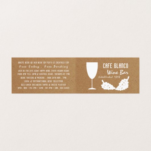 Wein & Trauben, Rustikaler Bar/Weinkeller, im Deta Visitenkarten (Außenseite Aufgefaltet)