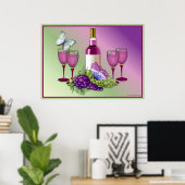 Wein & Trauben Toast 2 Poster (Heimbüro)
