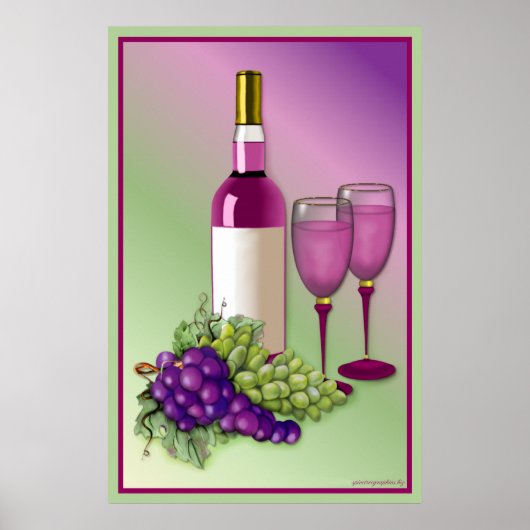 Wein & Trauben Toast Poster (Vorne)