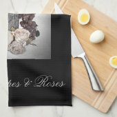 Wein, Trauben und Rose Geschirrtuch (Viertel Falte)