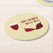 Wein & Trauben, Wein/Bar Runder Pappuntersetzer (Angewinkelt)