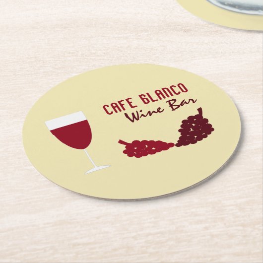 Wein & Trauben, Wein/Bar Runder Pappuntersetzer (Angewinkelt)