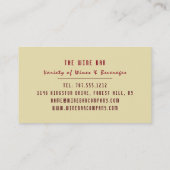 Wein & Trauben, Wein/Bar Visitenkarte (Rückseite)