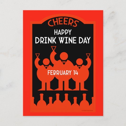 Wein trinken postkarte (Vorderseite)