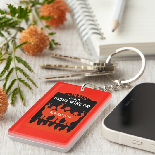 Wein trinken schlüsselanhänger (Vorderseite rechts)