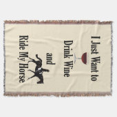 Wein trinken und mein Pferd reiten Decke (Vorderseite)