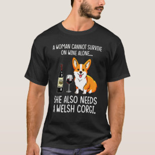 Wein trinken Wal Corgi Corgi T-Shirt