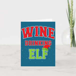 Wein trinkender Elf Weihnachten Familie passend Gr Karte