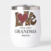 Wein Tumbler Custom Monogram Leopard Name Persönli (Vorderseite)