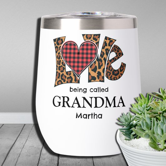 Wein Tumbler Custom Monogram Leopard Name Persönli