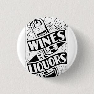 Wein-u. Alkohol-Retro Art-Anzeige Button
