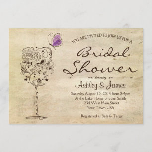 Wein-u. Käse-Brautparty-Einladung Einladung