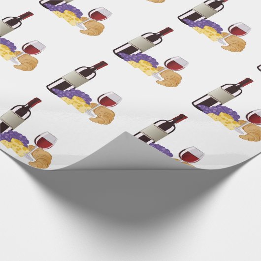 Wein u. Käse Geschenkpapier (Ecke)
