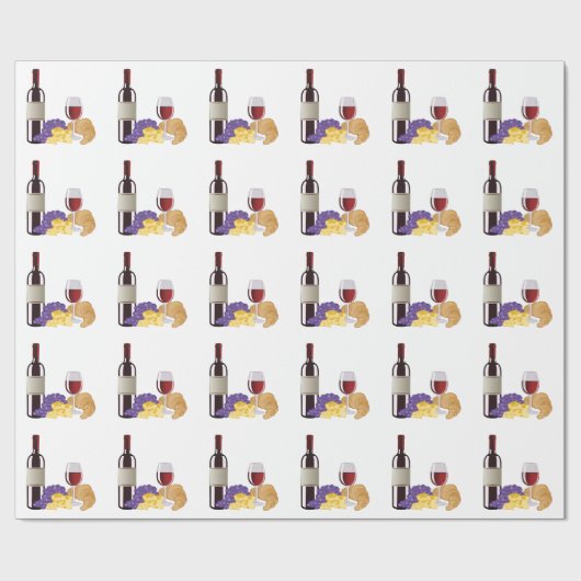 Wein u. Käse Geschenkpapier (Flach)
