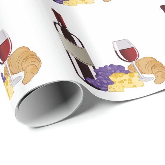 Wein u. Käse Geschenkpapier (Rolleneckpunkt)