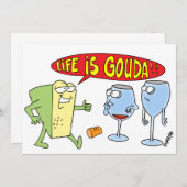 WEIN-U. KÄSE-PARTY LADEN EIN EINLADUNG (Vorne/Hinten)