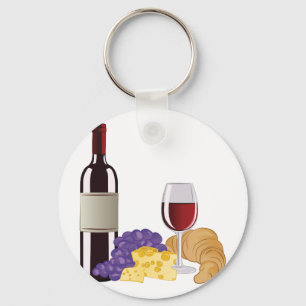 Wein u. Käse Schlüsselanhänger