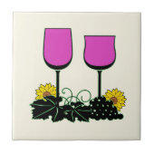 Wein u. Sonnenblumen Fliese (Vorderseite)