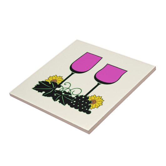 Wein u. Sonnenblumen Fliese (Seite)