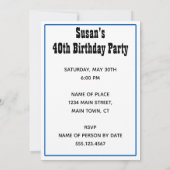 Wein Über 40. Geburtstag Funny laden Einladung (Rückseite)