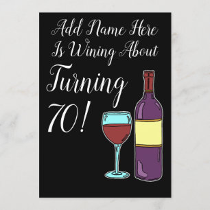 Wein Über 70. Geburtstag Funny laden Einladung